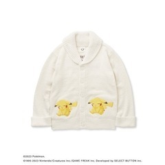 カーディガン　ジェラピケポケモン　ショッパーと布袋付き　ベビモコジャガードショール 　 ピカチュウSMサイズ