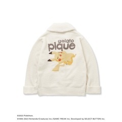 カーディガン　ジェラピケポケモン　ショッパーと布袋付き　ベビモコジャガードショール 　 ピカチュウSMサイズ