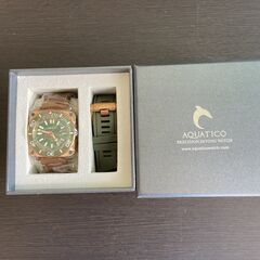 新品★腕時計　AQUATICO ダイバーズウォッチ「ブロンズグリーン」