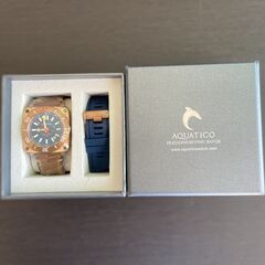 新品★腕時計　AQUATICO ダイバーズウォッチ「ブロンズブルー」