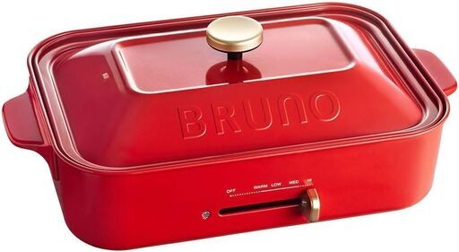 札幌 東区 未使用品 BRUNO ブルーノ コンパクト ホットプレート レッド BOE021-RD 保温～250℃ 無段階調整 たこ焼きプレート 付 キッチン家電