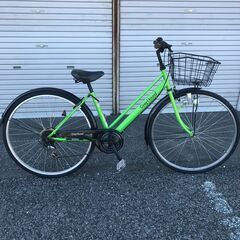 ★ジモティ割あり★  軽快自転車 27インチ グリーン クリーニング済み KJ3812 ☆ジモティ割あり☆ 軽快自転車 27インチ グリーン クリーニング済み