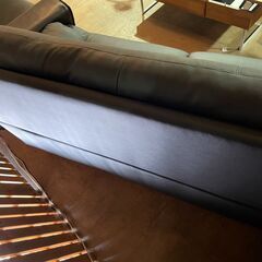 革張りワイド2Pソファ