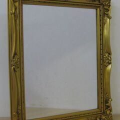 壁掛けミラー 鏡 幅34.5cm×高さ43cm ゴールド ウォー...