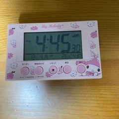 時計　アラーム　電波　温度湿度計　マイメロディー