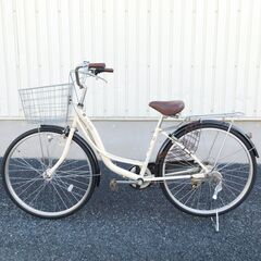 シティサイクル　26インチ　外装6段変速　オートライト　クリーム　車体極めて良好!　売れてます!　早い者勝ち!　状態は全体的に極めて良好と思います!　m1