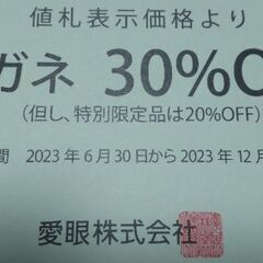 【無事受け渡し完了】眼鏡屋さん割引券