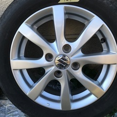 スズキワゴンR (MH55S)純正の14インチアルミホイール　バリ山タイヤ付4本セットです。