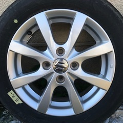 スズキワゴンR (MH55S)純正の14インチアルミホイール　バリ山タイヤ付4本セットです。