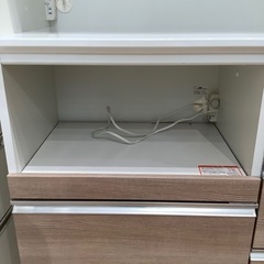 【トレファク神戸南店】ACTUSレンジボード3枚扉キズ・ヨゴレ有りナチュラル×ホワイト【取りに来られる方限定】