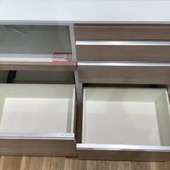 【トレファク神戸南店】ACTUSレンジボード3枚扉キズ・ヨゴレ有りナチュラル×ホワイト【取りに来られる方限定】