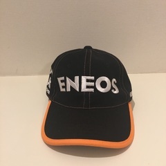 ENEOS エネオス　黒×オレンジ　帽子