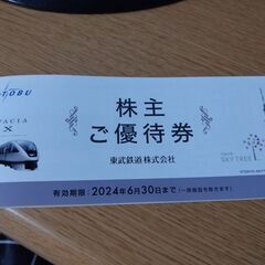 東武鉄道　株主優待券　（2024年６月３０日期限）