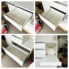 【美品‼️】定価88,990円♪ ニトリ 120cm幅キッチンボード(アルミナ120KB) 食器棚 収納家具 鏡面仕上げホワイト♪