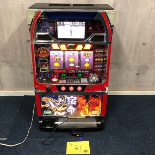 ［ゆec］【北海道旭川市直接取引歓迎】初代 北斗の拳 宿命パネル 4号機 箱型s-4-132 スロット台 通電動作品 コイン不要 16年 Sammy サミー