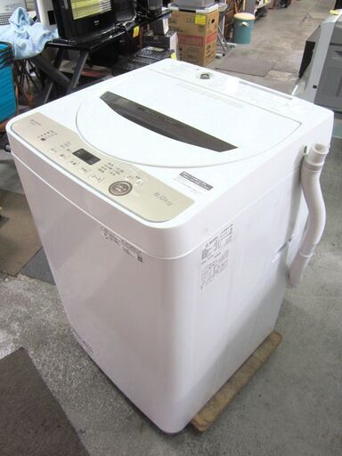 SHARP シャープ 洗濯機 ES-GE6E-T 洗濯容量6.0kg 標準使用水量80L 2021年製 給水ホー 動作OK 名古屋市近郊 配達可
