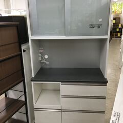 松田家具 キッチンボード ラルフ100 おしゃれ レンジボード ダンパー付 