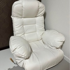 座椅子 1人掛けホワイト 合成レザーホワイト