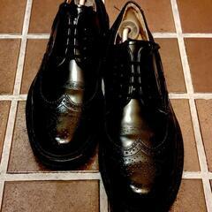 26.5㎝　ウイングチップ黒革靴　