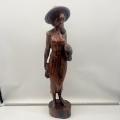 木彫 置物 女性像 バリ島　裸婦像 インテリア アンティーク 