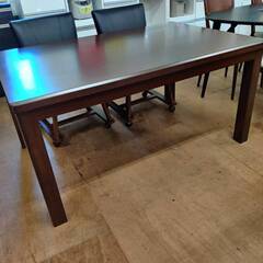 商談中12/12まで【愛品倶楽部柏店】利根商会 家具調高こたつ ダイニング5点セット ふじ135BR