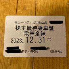 相鉄ホールディングス 株主優待 電車全線 定期券 株主優待乗車証 1枚