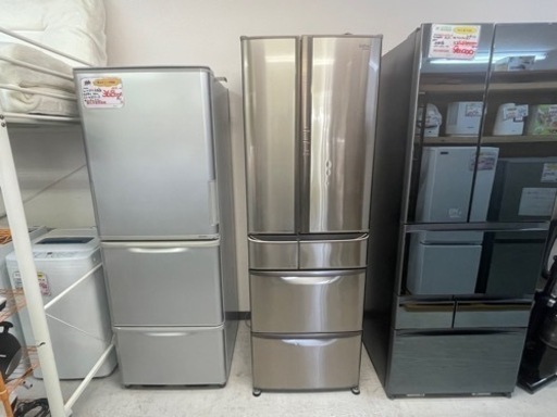 【リサイクルサービス八光】2008年製　ナショナル　冷蔵庫（406L・フレンチドア） NR-F412T-SR（ロゼステンレス）