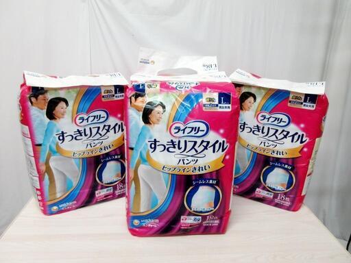 ☆T2854☆　ライフリー　すっきりスタイルパンツ　Lサイズ　男女共用18枚入り　　3個セット　ag＋パワー消臭　ユニ・チャーム
