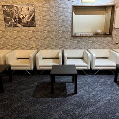 【引取限定】SOGO 相合家具 Meet シングルソファ ホワイト系 1人掛け 肘付き 6脚セット ソファーのみ 現状品