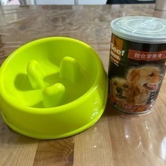 犬用早食い防止皿、缶詰セット
