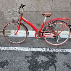 【ネット決済】赤い自転車 26インチ