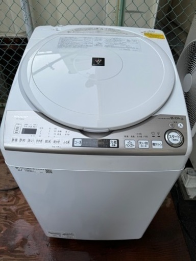【1】SHARP 8.0kg 洗濯機 2021年製 ES-TX8EKS 1206-21