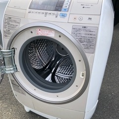 福岡市内配送設置無料　日立 HITACHI BD-V3500L-C [ななめ型ドラム式洗濯乾燥機（9kg） 左開き・ライトベージュ ヒートリサイクル・風アイロン・ビッグドラム]