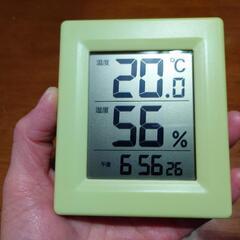 デジタル時計付き温湿度計(お話し中)