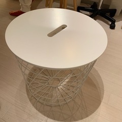 IKEA テーブル（小）　収納付き　ホワイト