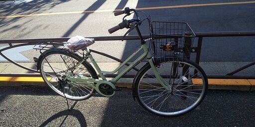 【新品自転車】倉庫在庫放出特価・26インチ・6段ギヤ・クラシカルタウン・少しキズあり・グリーン