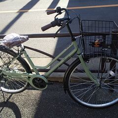 【新品自転車】倉庫在庫放出特価・26インチ・6段ギヤ・クラシカルタウン・少しキズあり・グリーン