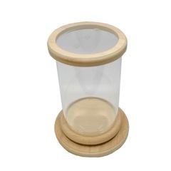④【新品】竹製フレームの小型ガラス水槽