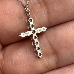 ヴァンドーム青山　ダイヤモンドクロスネックレス　pt950 pt850 約45cm 3.2g 0.35ct