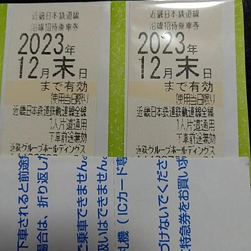 近鉄沿線招待乗車券株主優待券二枚セット④ (ＨＭ33) 西日野のチケット ...