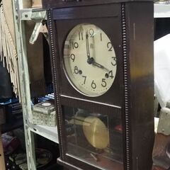 古いぜんまい式柱時計、アンティーク