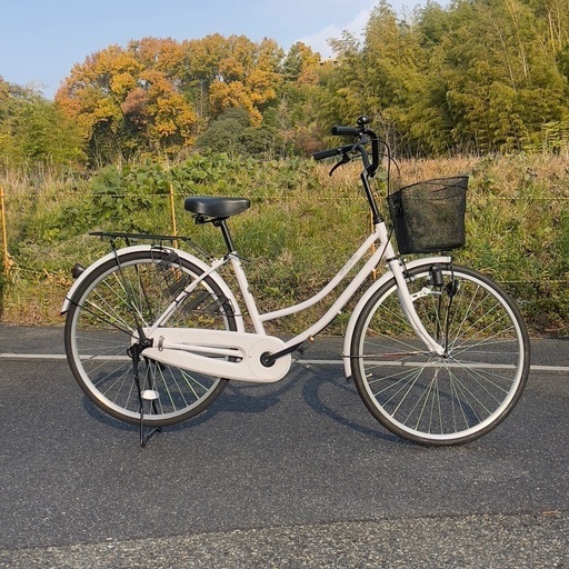 お買い得品！変速なし26インチ自転車（ホワイト）