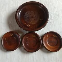 古い菓子鉢と茶托３枚のセット