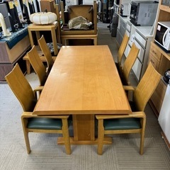 【美品‼️】総額65万♪ 高級 カリモク家具 180cm幅6人掛けダイニングテーブルセット 木製ナチュラルブラウン♪