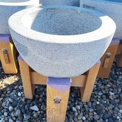 新品】石臼・臼台・杵の餅つき3点セット！引取限定