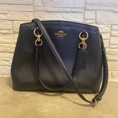 coach 2way ハンドバッグ　ショルダーバッグ　ネイビー