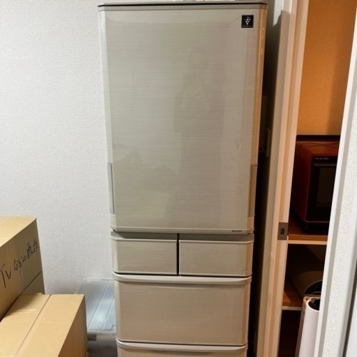 SHARP/シャープ スリム5ドア冷凍冷蔵庫 どっちもドア 412L 自氷 SJ-W411E-N シャンパンゴールド 2019年製 中古家電