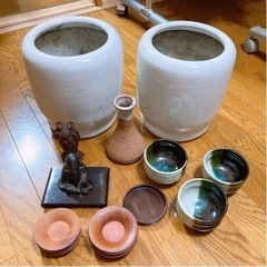 無料　骨董品　古いもの　器　火鉢　花瓶　置物