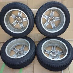 🔴山口市、冬タイヤ4本アルミ215/60R17、￥19800🔴スタッドレスバリ山🔴5穴114.3&100イン38🔴ヨコハマ🔴ナット付カバー無🔴2017年製↓