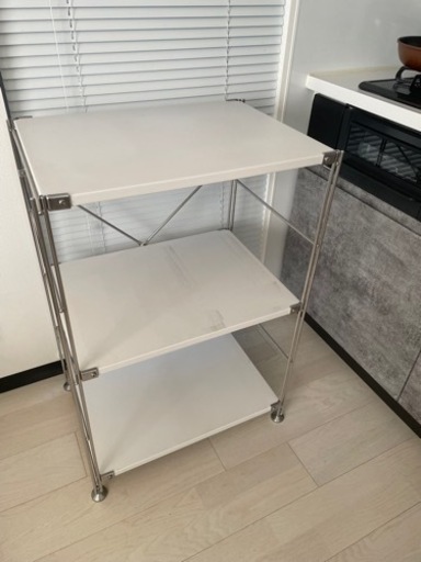 無印良品　ステンレスユニットシェルフ　ライトグレー(小)